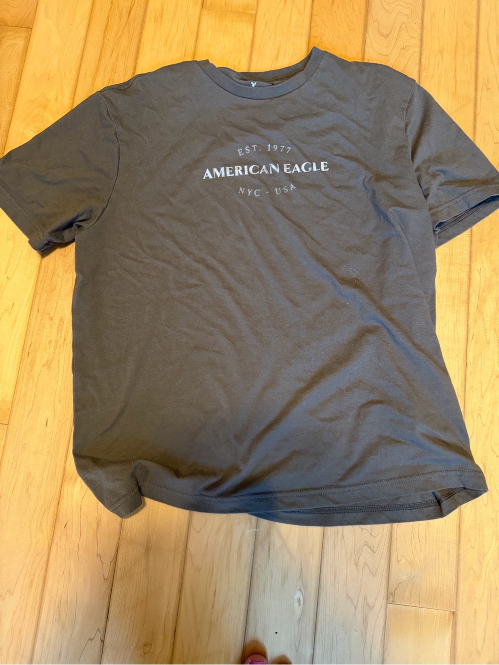 American Eagle Outfitters Men’s Charcoal Logo Crew Tee